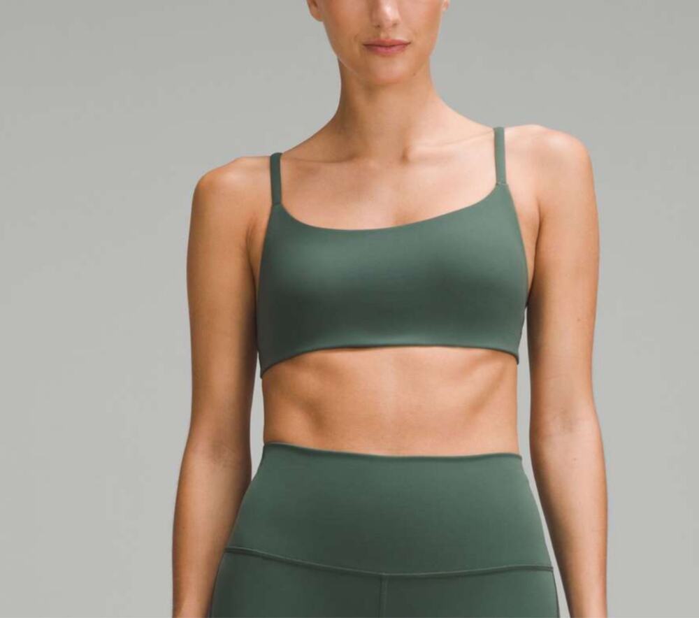 Lululemon Wunder Train Strappy Racer Bra Dark Forest Green Size 8 Everlux